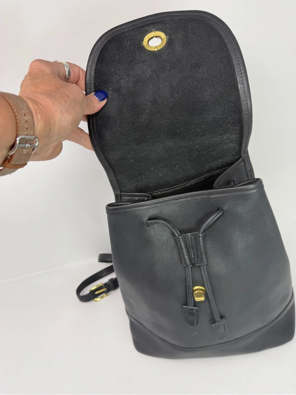 Coach black leather